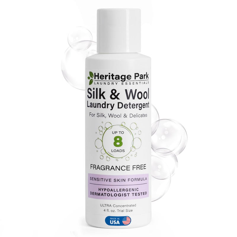 Heritage Park Laundry Essentials Heritage Park Silk & Wool Fragrance Free, Hypoallergenic, pH-Neutral Laundry Detergent â€“ Dermatologist-tested, Sensitive Skin-Friendly, Enzyme-Free, Concentrated Up to 64 loads (32 fl oz) - Image 1